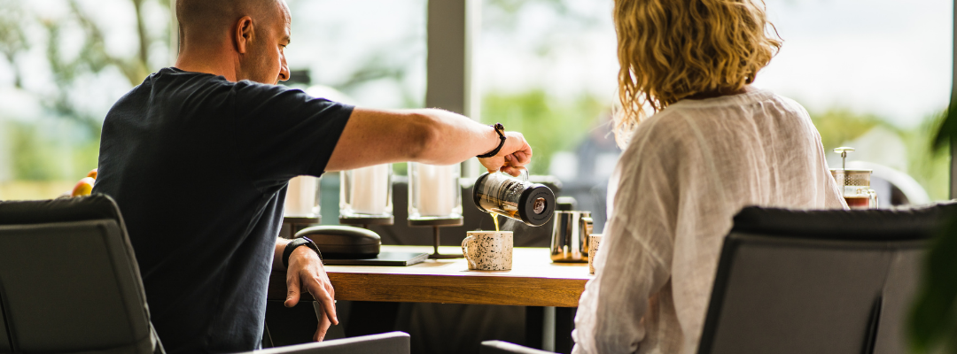 Brew fresh with coffee maker by Barista & Co