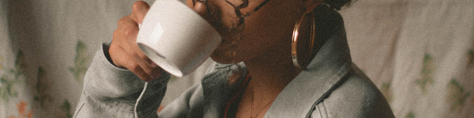 drinking a fresh cup of coffee